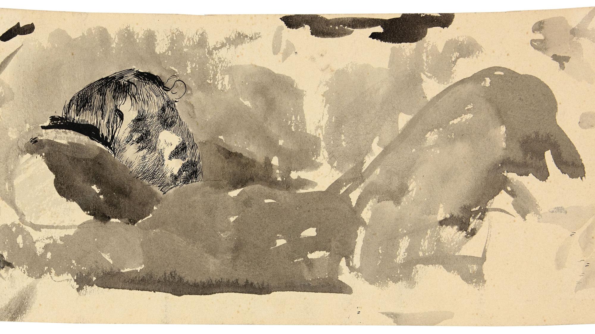 Ein Bild, gefertigt von Käthe Kollwitz in der Käthe Kollwitz Ausstellung.