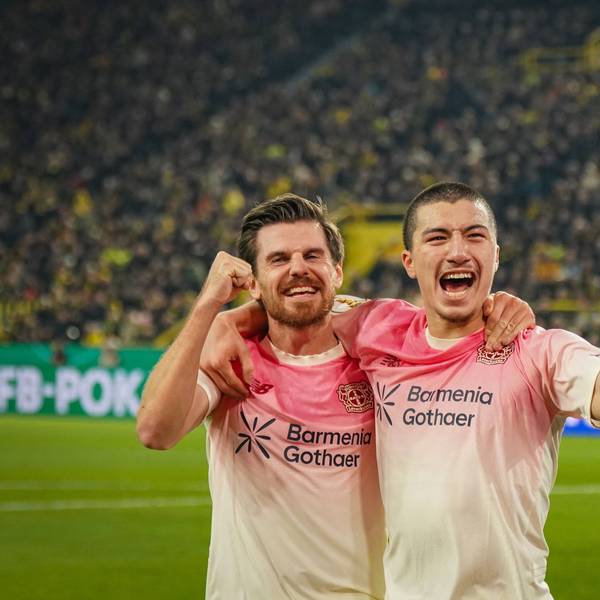 Deutschland: Fussball DFB-Pokal 2025/26, Achtelfinale - Borussia Dortmund vs Bayer 04 Leverkusen - Signal-Iduna-Park Dortmund: Tor und Torjubel zum 0:1 durch Ibrahim Maza Bayer Leverkusen, 30 Freude, Emotionen, Jubel Dortmund Nordrhein-Westfalen Deutschland *** Germany Soccer DFB Cup 2025 26, Round of 16 Borussia Dortmund vs Bayer 04 Leverkusen Signal Iduna Park Dortmund Goal and goal celebration to 0 1 by Ibrahim Maza Bayer Leverkusen, 30 Joy, emotions, jubilation Dortmund North Rhine-Westphalia Germany Copyright: xJOERANxSTEINSIEKx