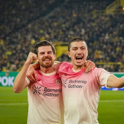 Deutschland: Fussball DFB-Pokal 2025/26, Achtelfinale - Borussia Dortmund vs Bayer 04 Leverkusen - Signal-Iduna-Park Dortmund: Tor und Torjubel zum 0:1 durch Ibrahim Maza Bayer Leverkusen, 30 Freude, Emotionen, Jubel Dortmund Nordrhein-Westfalen Deutschland *** Germany Soccer DFB Cup 2025 26, Round of 16 Borussia Dortmund vs Bayer 04 Leverkusen Signal Iduna Park Dortmund Goal and goal celebration to 0 1 by Ibrahim Maza Bayer Leverkusen, 30 Joy, emotions, jubilation Dortmund North Rhine-Westphalia Germany Copyright: xJOERANxSTEINSIEKx