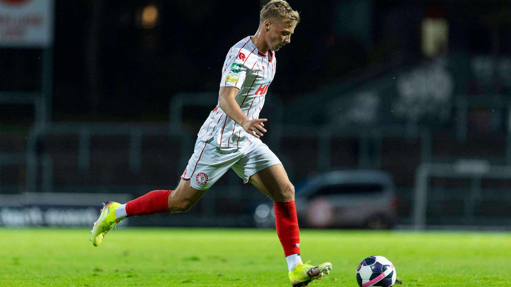 Regionalliga West: Fortuna Köln - 1. FC Bocholt, 16.09.2025 Kevin Brechmann Fortuna Köln, 27. Regionalliga West, Fortuna Köln - 1. FC Bocholt, 8. Spieltag, am 16.09.2025, Südstadion, Köln *** Regionalliga West Fortuna Köln 1 FC Bocholt, 16 09 2025 Kevin Brechmann Fortuna Köln, 27 Regionalliga West, Fortuna Köln 1 FC Bocholt, 8 Matchday, on 16 09 2025, Südstadion, Cologne Copyright: xBEAUTIFULxSPORTS/Meuselx