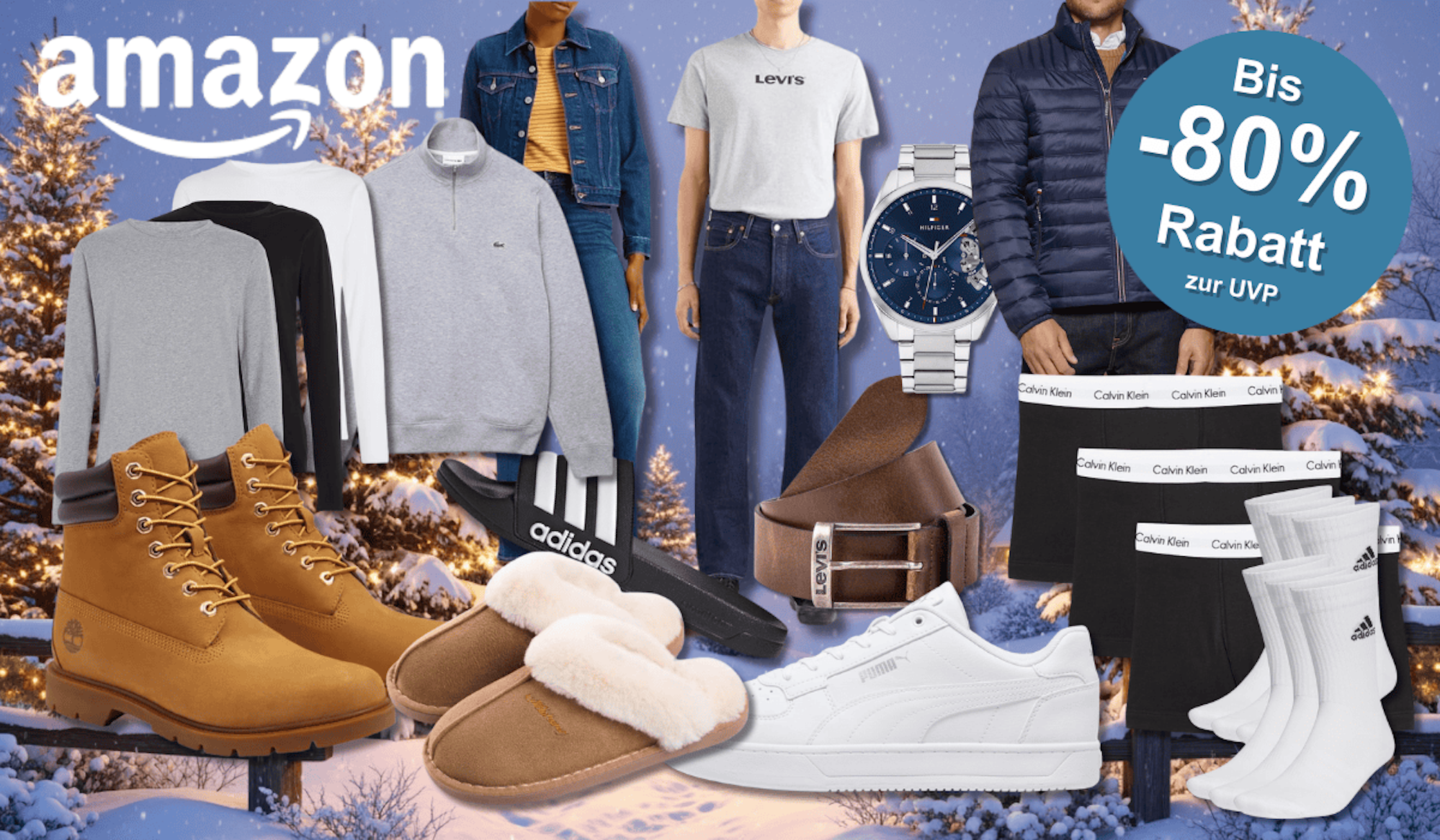 Verschiedene Mode-Produktbilder von Angeboten im Amazon Fashion Sale.