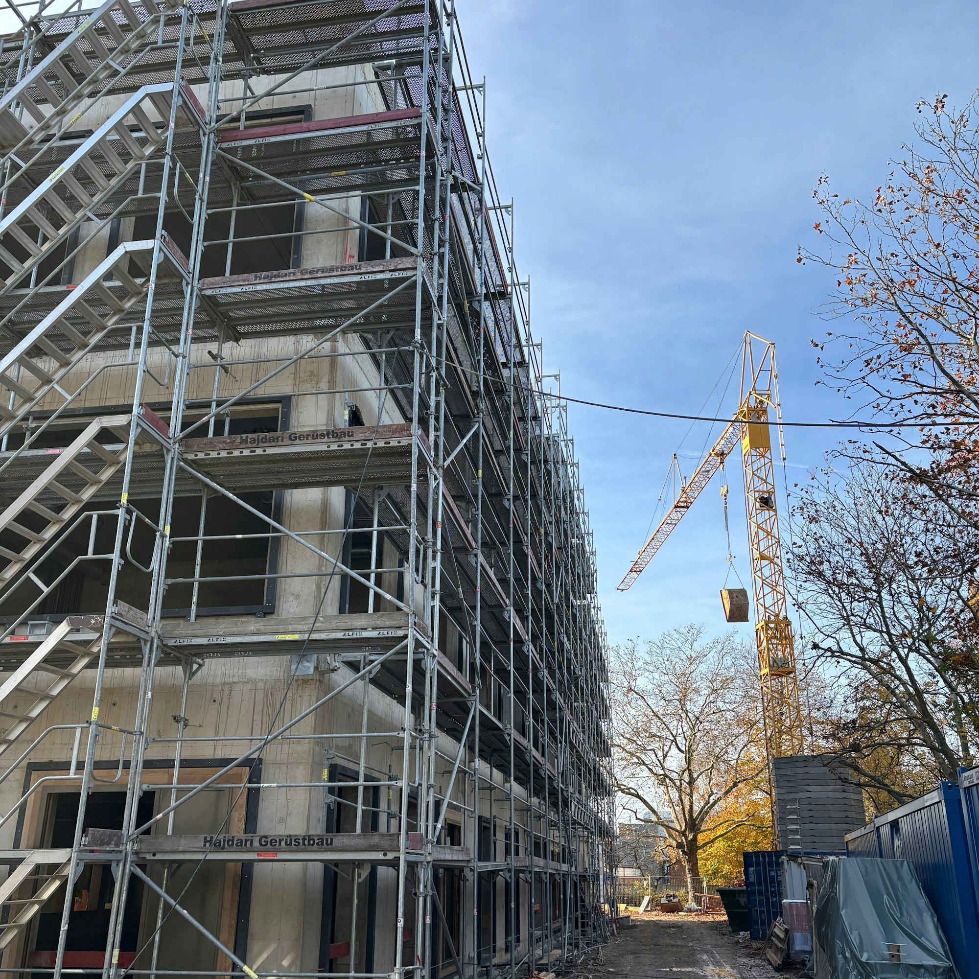 Der Rohbau der neuen Regenbogenschule in Manfort