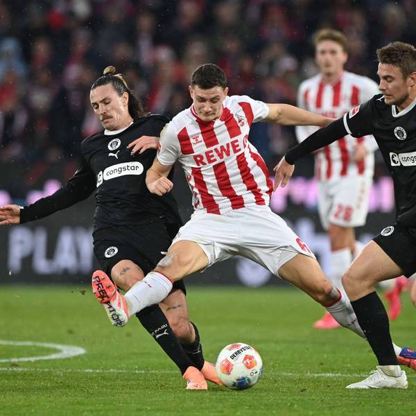 FC-Mittelfeldspieler Eric Martel arbeitete gegen den FC St. Pauli hart für den Kölner Erfolg, am Ende reichte es nur zu einem 1:1.