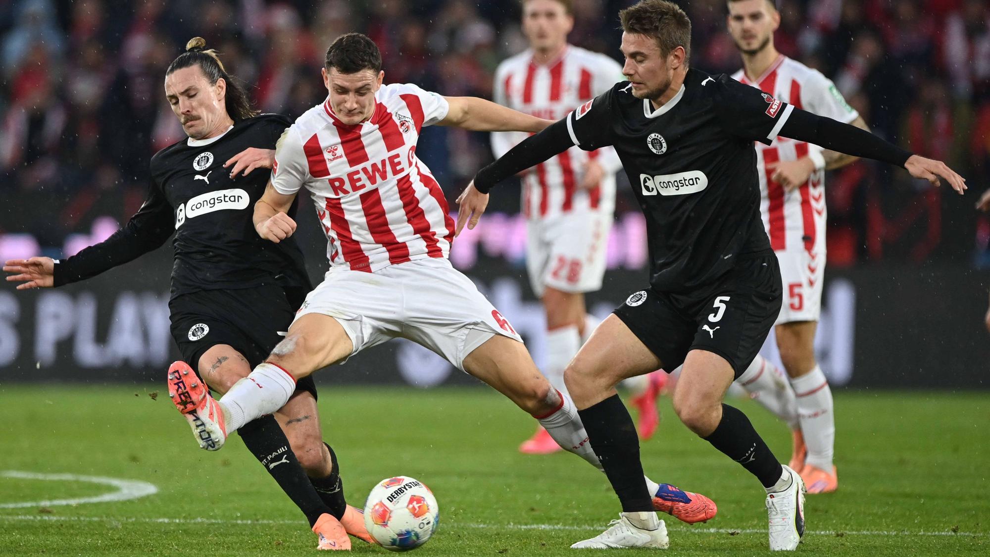 FC-Mittelfeldspieler Eric Martel arbeitete gegen den FC St. Pauli hart für den Kölner Erfolg, am Ende reichte es nur zu einem 1:1.