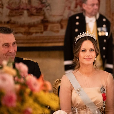 Prinzessin Sofia bei einem festlichen Gala-Dinner im Palast von Stockholm.