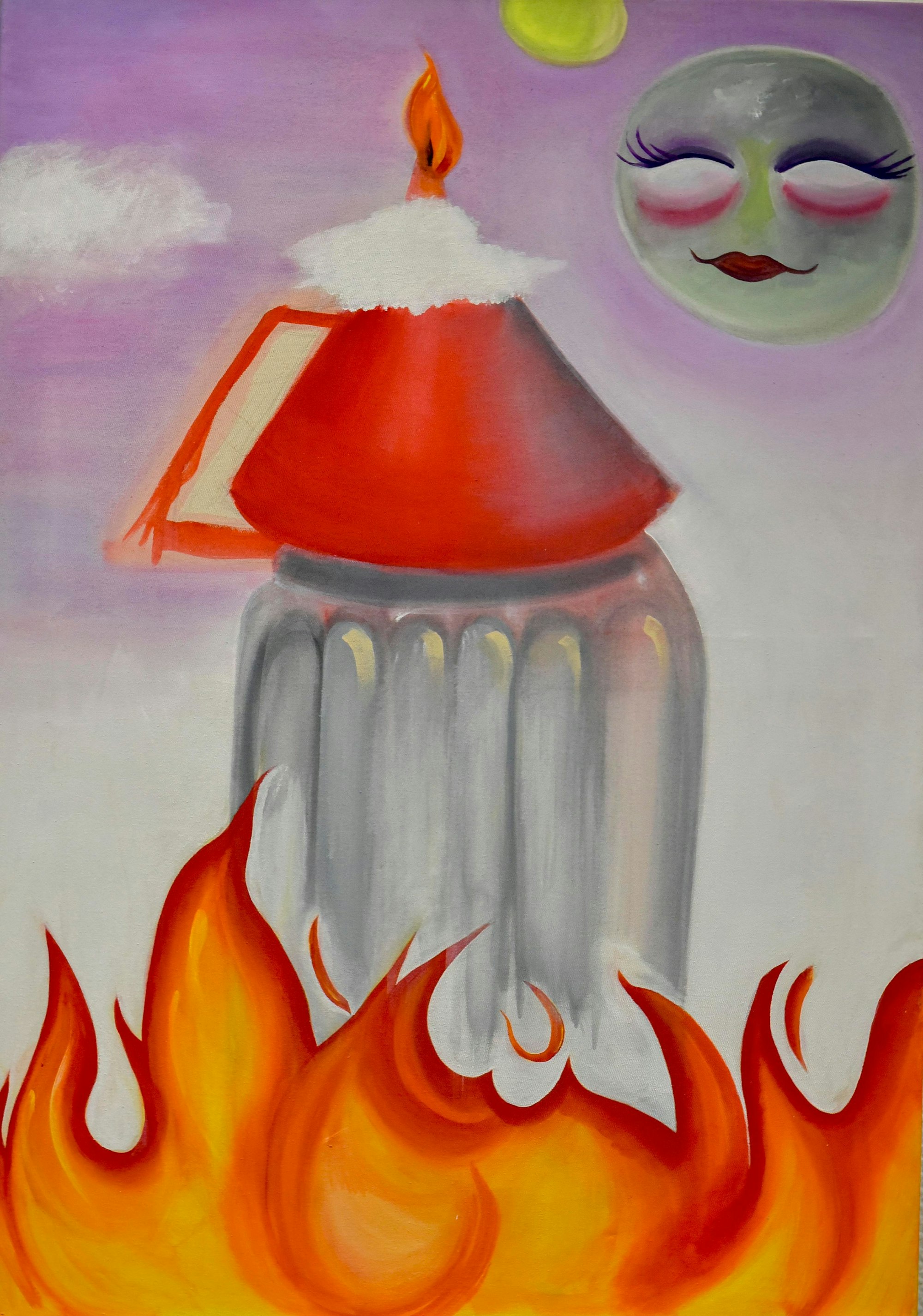 Auf dem Foto ist ein surreales Gemälde zu sehen.