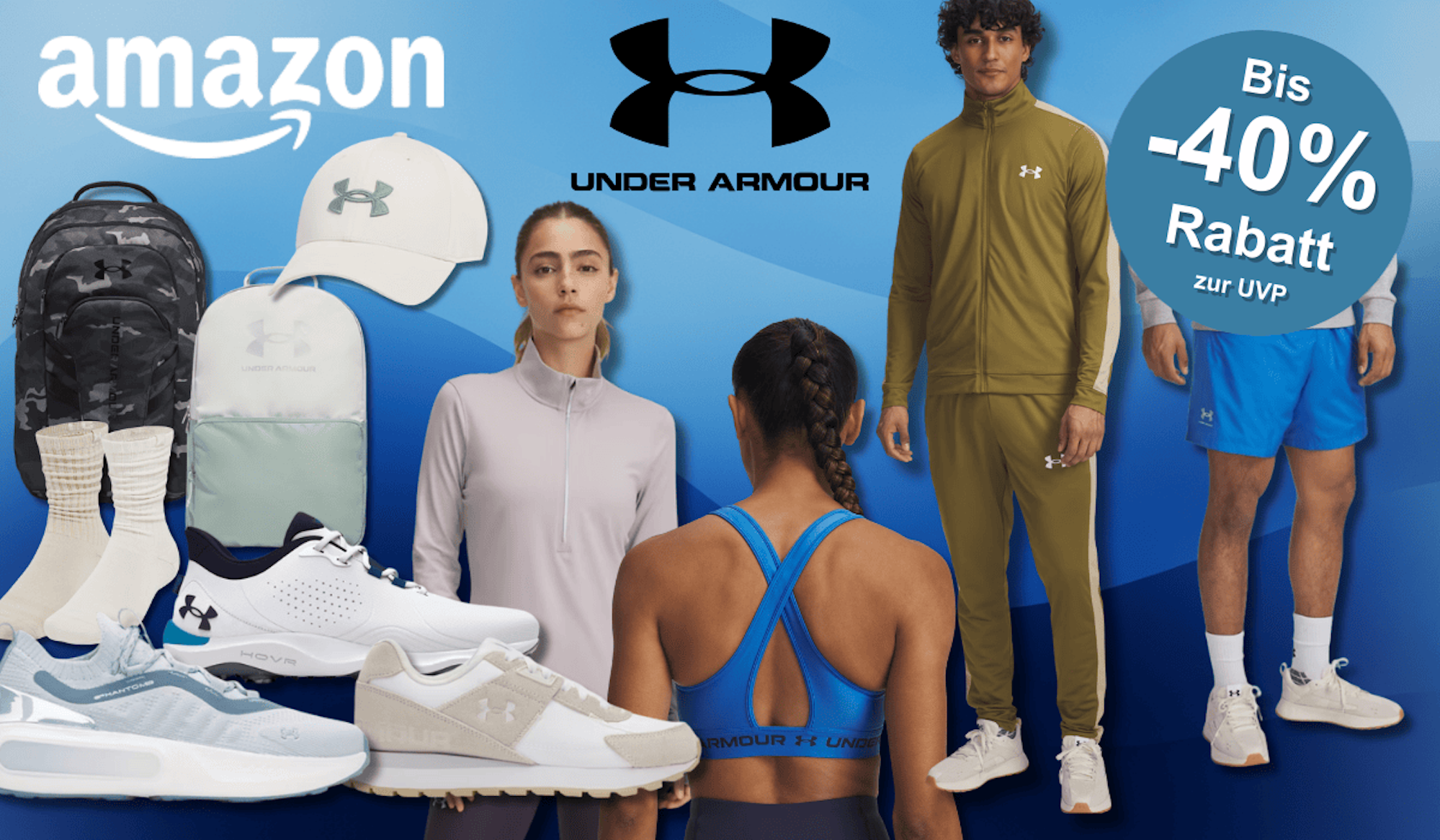 Verschiedene Produktbilder von reduzierten Artikeln aus dem Under Armour Sale.