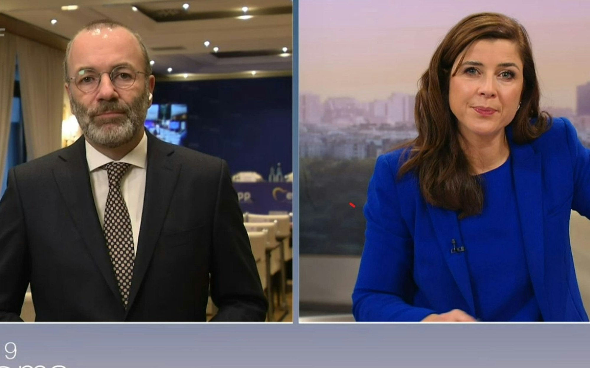 Im ZDF-Moma gab EU-Politiker Manfred Weber seine Einschätzungen zur gegenwärtigen Lage in der Ukraine ab. (Bild: ZDF)