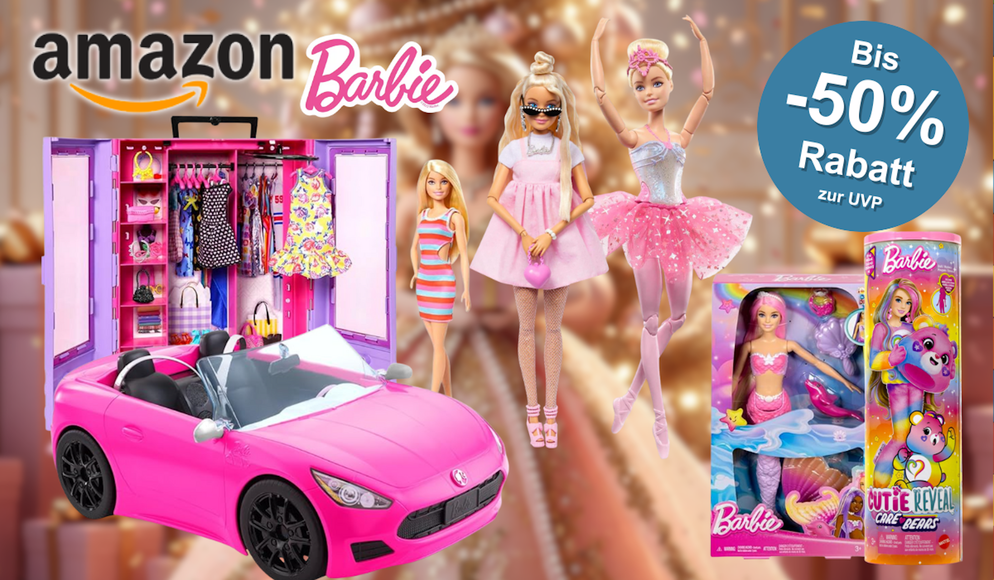 Im Rahmen eines Sales bei Amazon gibt es auf viele Barbie-Produkte bis zu 50 Prozent Preisnachlass.