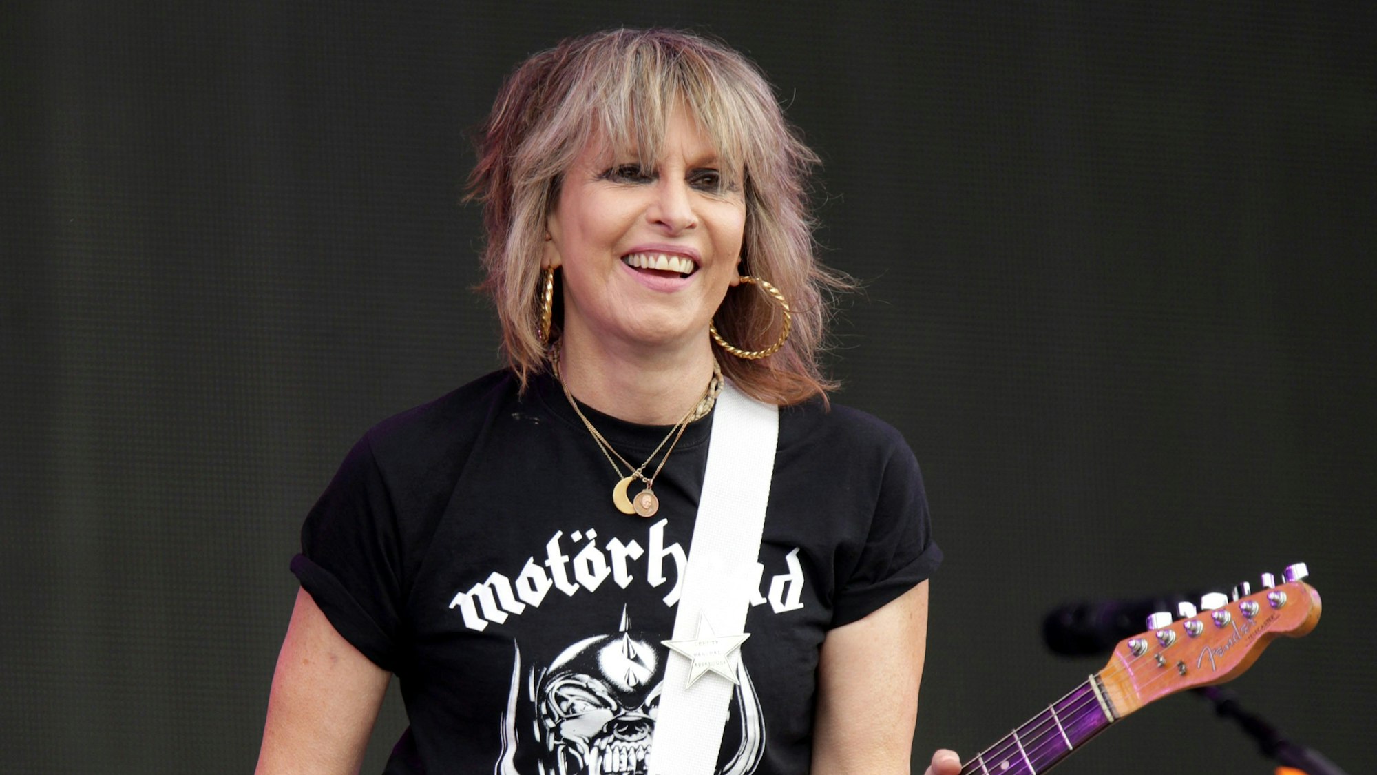 Chrissie Hynde, Frontfrau der Band The Pretenders, beim Glastonbury Festival.