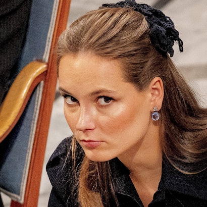 Prinzessin Ingrid Alexandra bei der Verleihung des Friedensnobelpreises an María Corina Machado aus Venezuela im Rathaus von Oslo.