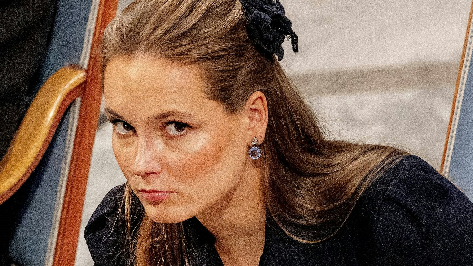 Prinzessin Ingrid Alexandra bei der Verleihung des Friedensnobelpreises an María Corina Machado aus Venezuela im Rathaus von Oslo.
