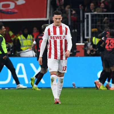 Said El Mala ist enttäuscht, Bayer 04 hat getroffen: Der 1. FC Köln hatte am Samstag in der Bay-Arena kaum Aussichten auf einen Erfolg.