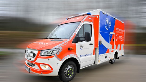 Ein Rettungswagen des Kreises.