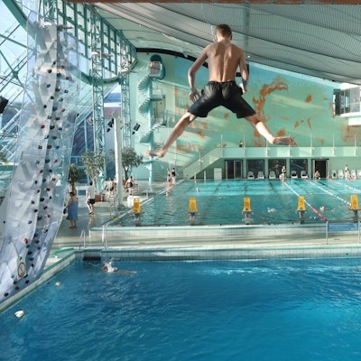 Einblick in das Innere des Agrippabades.