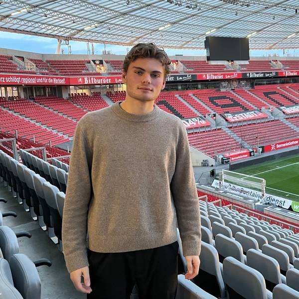 Nachwuchsfußballer Ben Hawighorst in der Bay-Arena