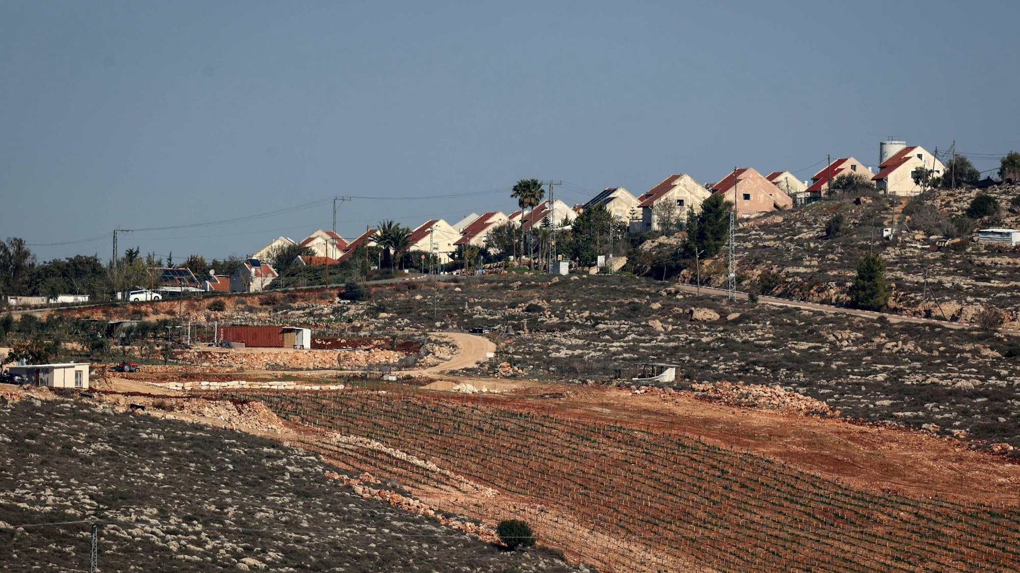 A general view of the Israeli the Esh Kodesh outpost in the occupied West Bank on Decmeber 14, 2025. (Photo by Zain JAAFAR / AFP)