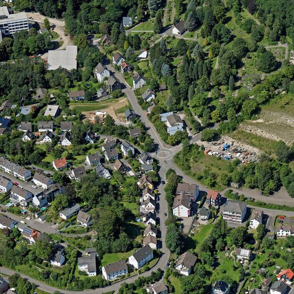 Das Foto zeigt ein Luftbild des ehemaligen Fachhochschulgeländes in Gummersbach..