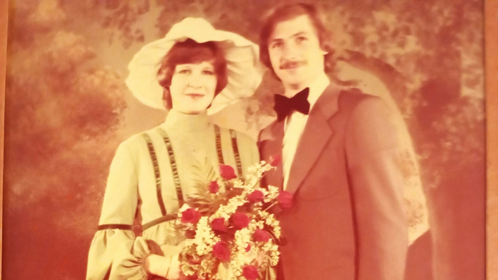 Die Jungvermählten am Tag ihrer Hochzeit.