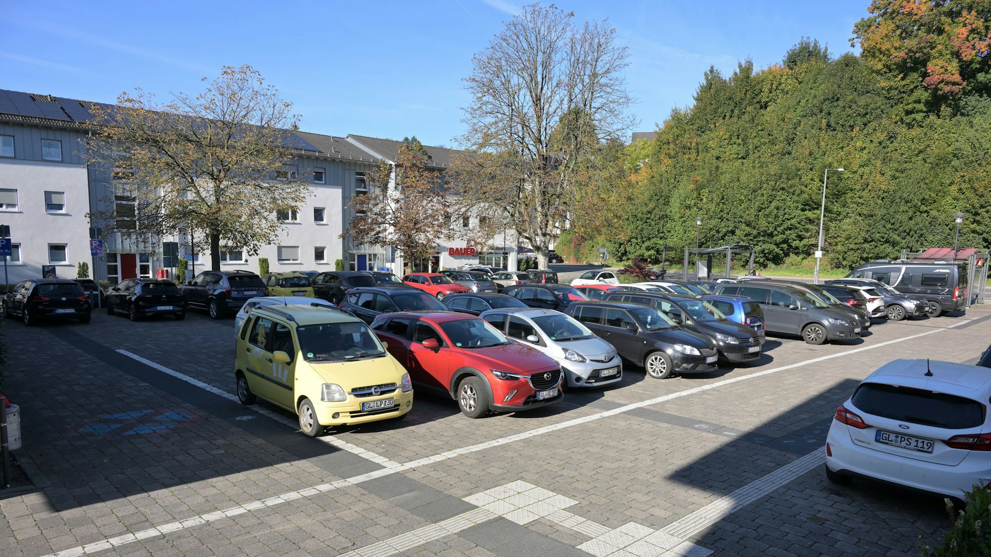 Das Foto zeigt den Karlheinz-Stockhausen-Platz in Kürten