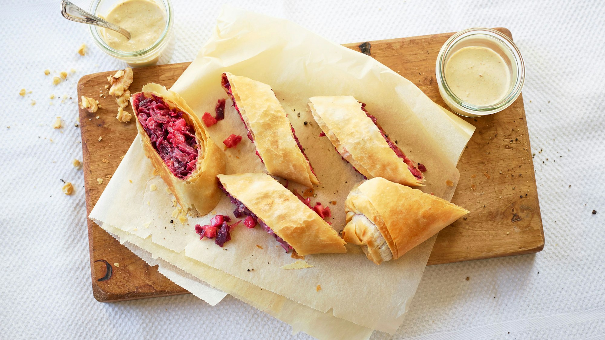 Rotkohlstrudel ist der Hauptgang in Nelson Müllers Weihnachtsmenü.