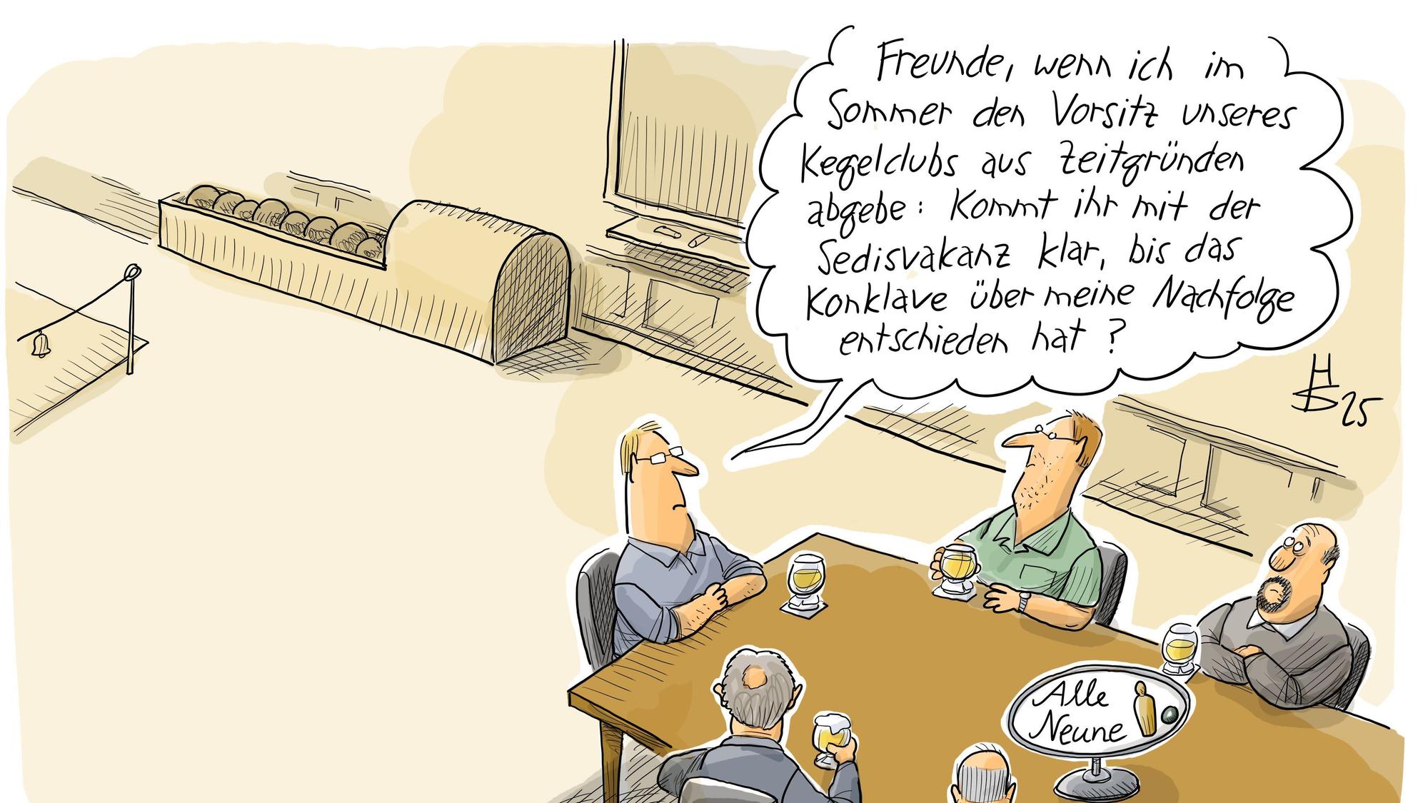 April: Nach dem Tod von Franziskus muss ein neues Konklave zur Wahl eines Nachfolgers einberufen werden. Am 8. Mai wird dann Papst Leo XIV. gewählt,
