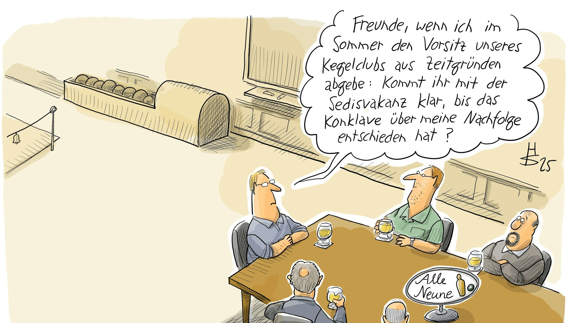 April: Nach dem Tod von Franziskus muss ein neues Konklave zur Wahl eines Nachfolgers einberufen werden. Am 8. Mai wird dann Papst Leo XIV. gewählt,