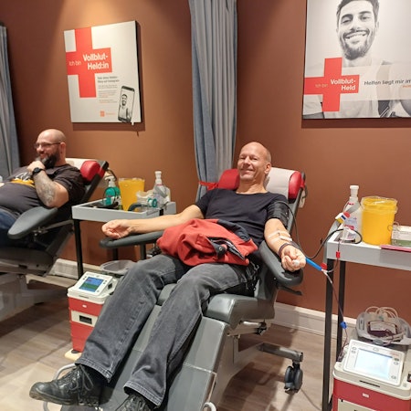 Die Blutspende-Station in der Rathaus-Galerie.