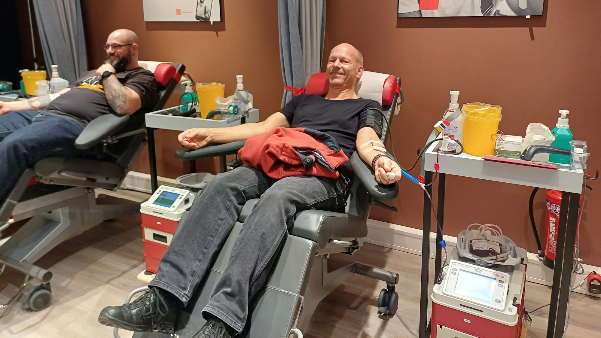 Die Blutspende-Station in der Rathaus-Galerie.