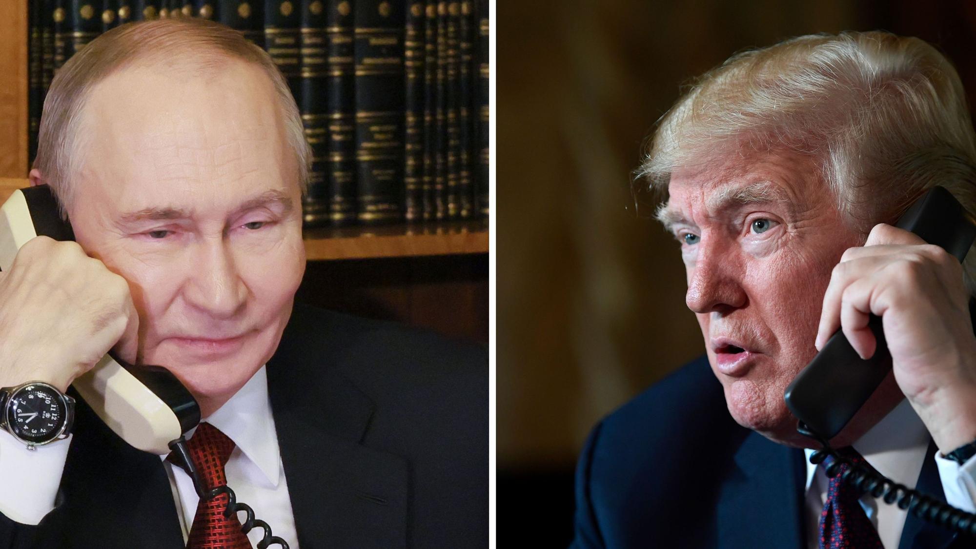 Trump gratuliert Putin nach Kremlangaben zum Geburtstag und wünscht ihm Erfolg. Die Kombo aus Archivbildern zeigt Russlands Präsidenten Wladimir Putin (l, 25.12.2025 in Moskau) und den US-Präsidenten Donald Trump (r, 22.11.2018 in Palm Beach)