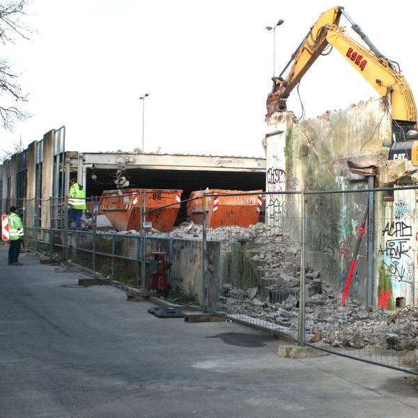 Abriss des Parkhauses Schulgasse in Eitorf