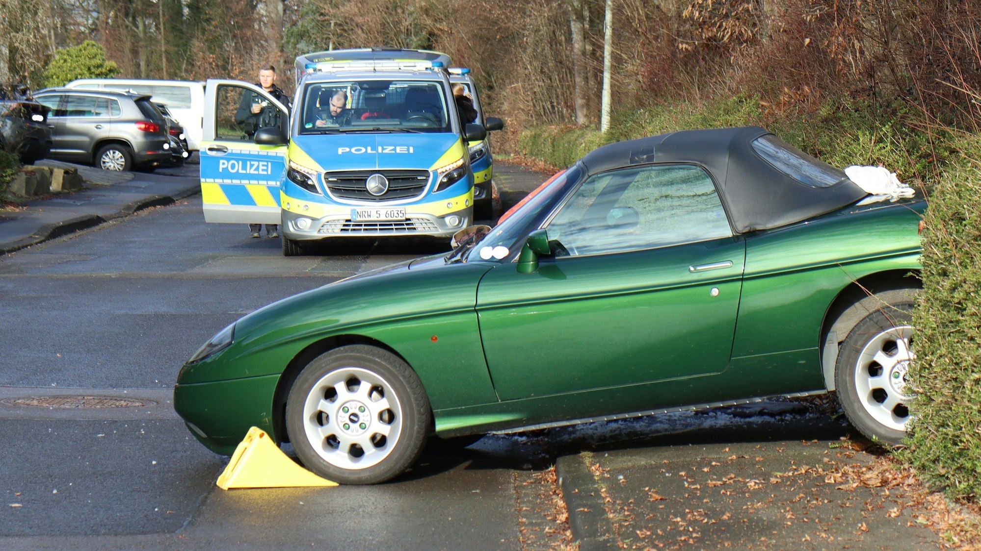 Das Foto zeigt die Unfallstelle in Wiehl