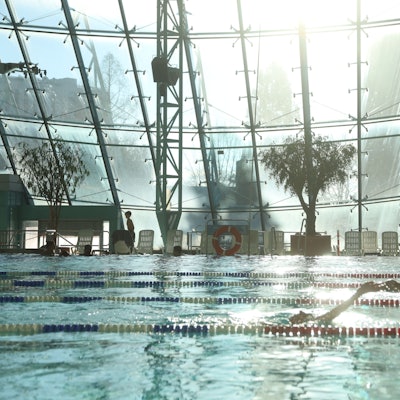 Olivenbäume und sogar eine Palme (nicht im Bild): An Sonnentagen umweht das Aggrippabad ein großer Hauch von Süden.