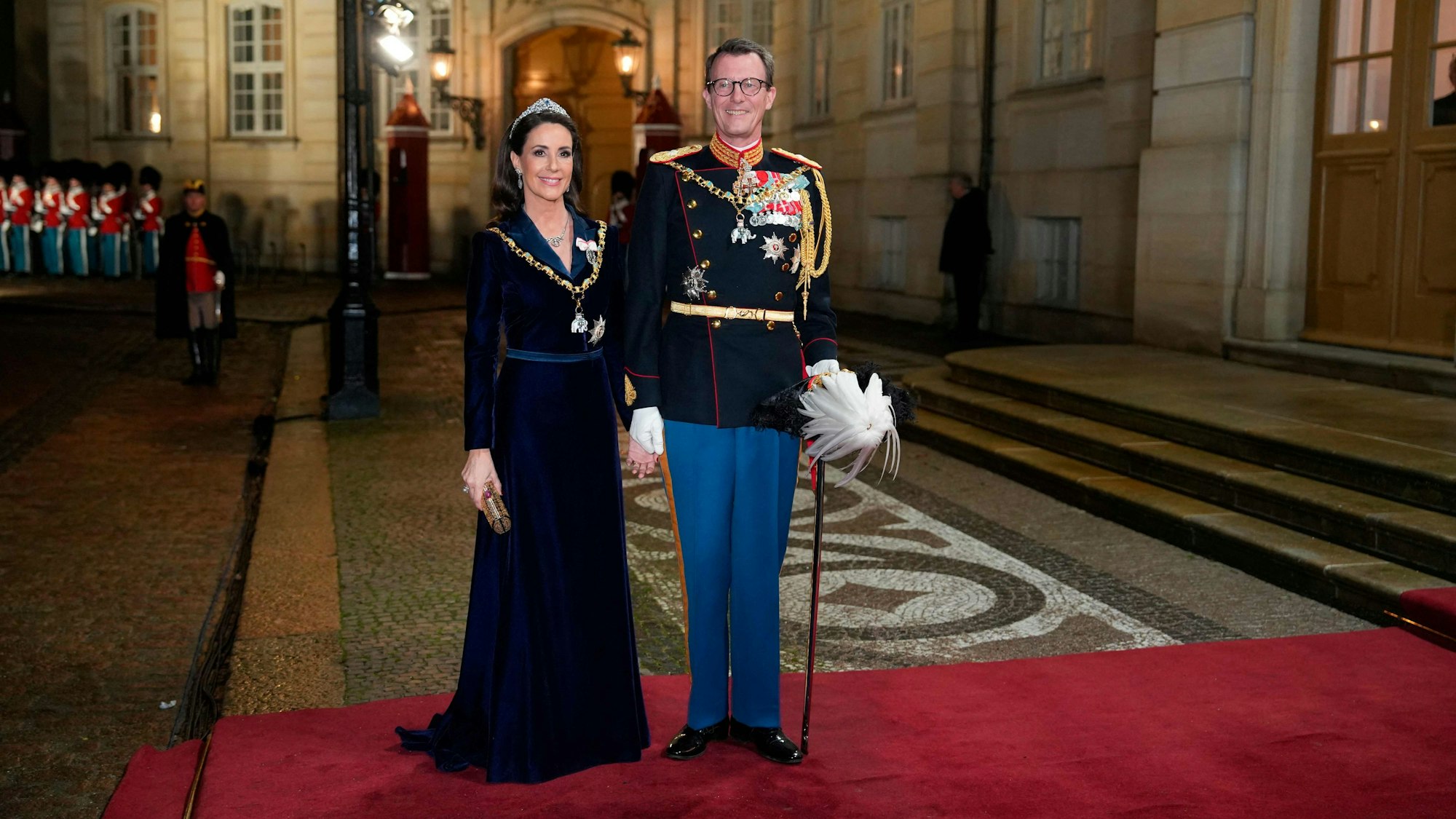 Prinz Joachim und Prinzessin Marie nehmen am Neujahrsempfang und -bankett im Christian-VII.-Palais auf Schloss Amalienborg in Kopenhagen teil.