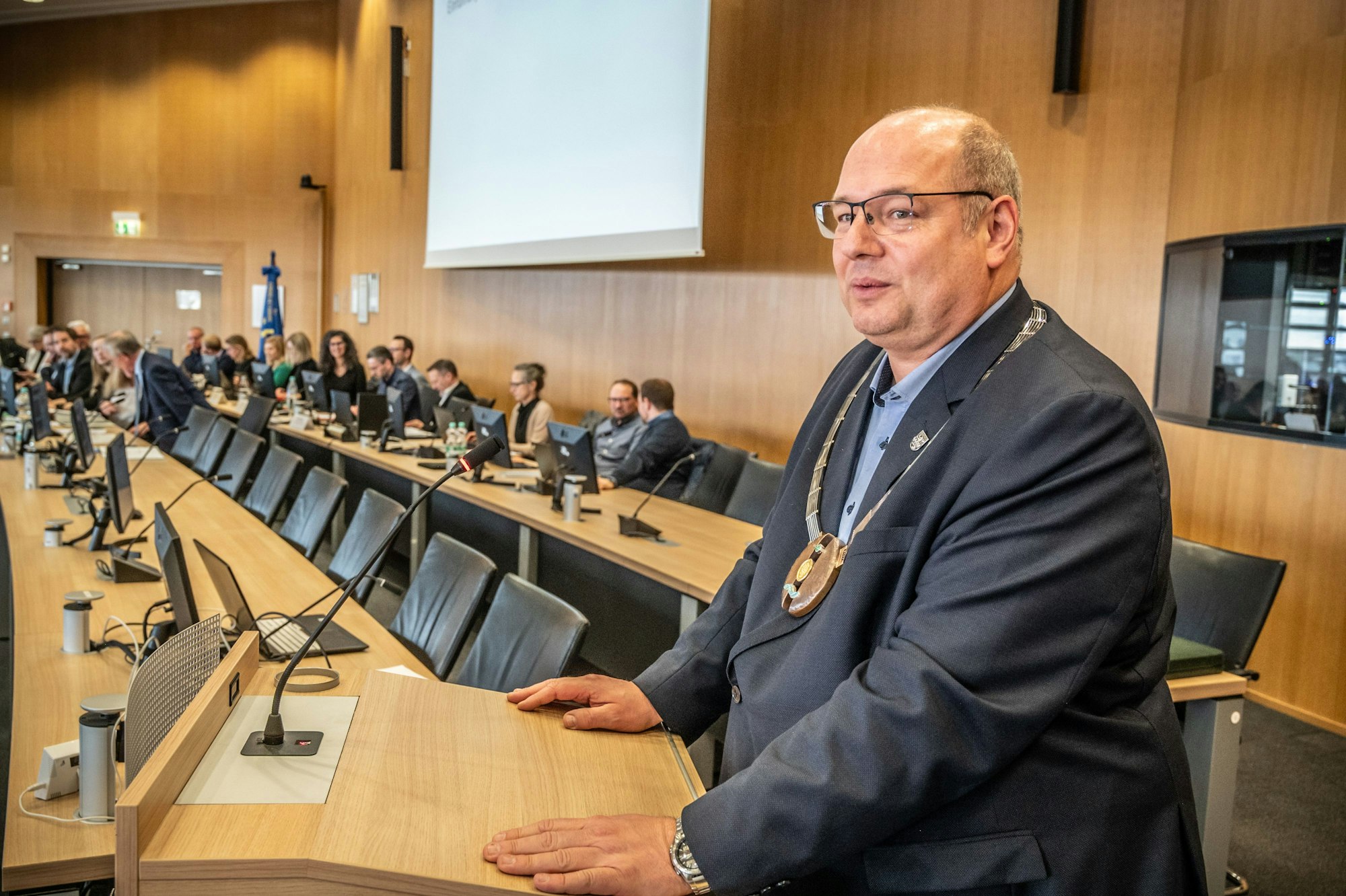 Stefan Hebbel bei seiner Amtseinführung.