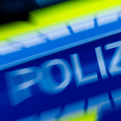 Ein Polizeiwagen im Einsatz.