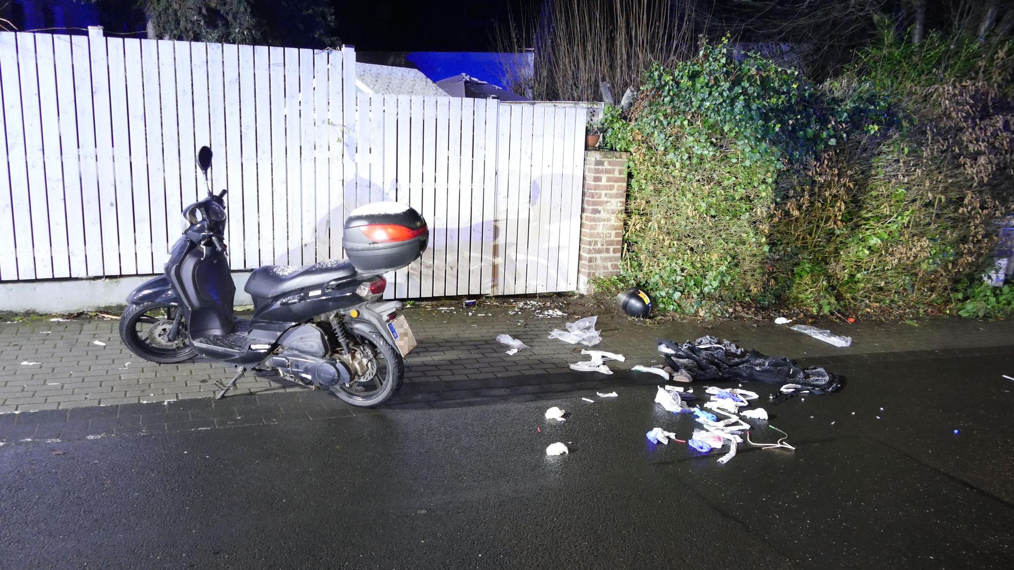 Die Unfallstelle, an der der 59-Jährige in der Nacht zu Samstag (3. Januar 2026) in Hennef stürzte.