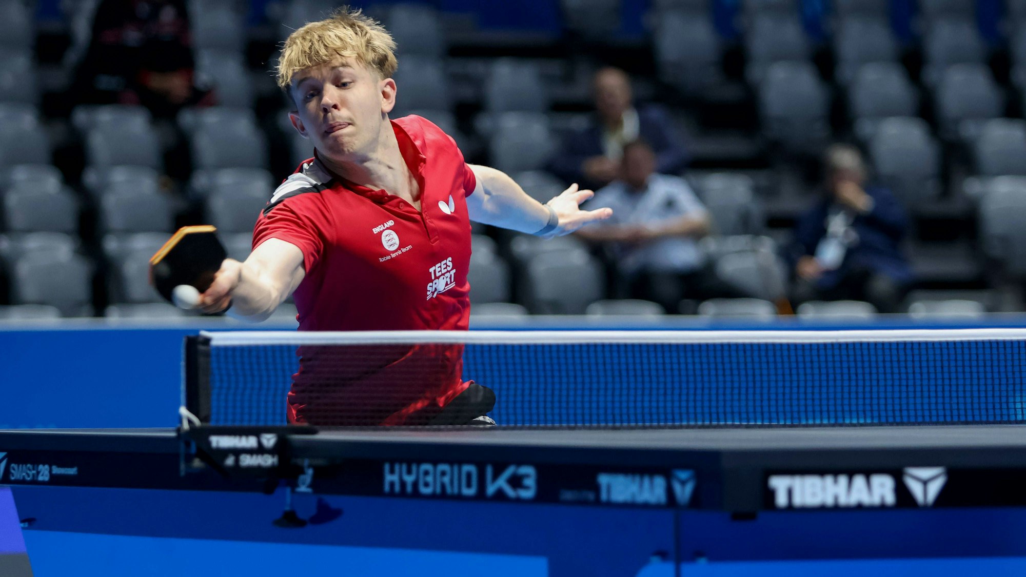 England v Greece: ETTU European Teams Championships - Day 3 Tom Jarvis of England in action against Ioannis Sgouropoulos of Greece during the ETTU European Team Championship group D round 3 Men s match between England and Greece at Kresimir Cosic Sports Hall on October 14, 2025 in Zadar, Croatia. PUBLICATIONxNOTxINxFRAxCROxBIHxSRBxMNExSLO SimexZelic/PIXSELL