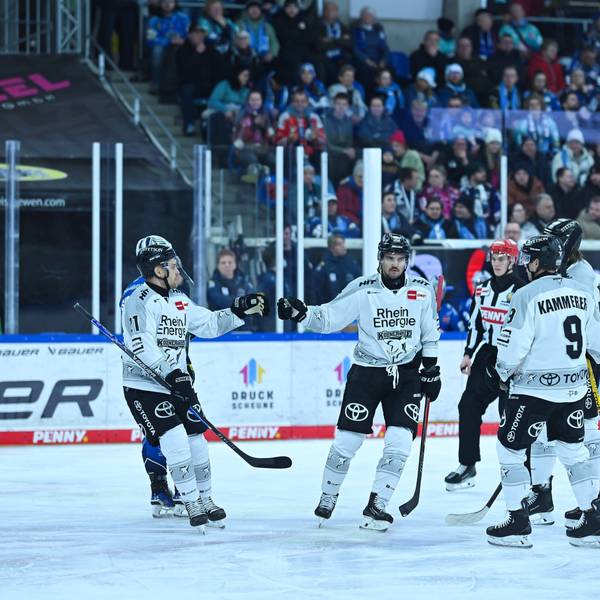 Die Mannschaft der Koelner Haie jubelt - Dresdner Eisloewen vs. Koelner Haie, 1. Eishockey Bundesliga Herren, Spielzeit 2025/2026, 04.01.2026 Dresdner Eisloewen vs. Koelner Haie, 1. Eishockey Bundesliga Herren, Spielzeit 2025/2026, 04.01.2026 Dresden *** The Koelner Haie team cheers Dresdner Eisloewen vs Koelner Haie, 1 Eishockey Bundesliga Herren, Spielzeit 2025 2026, 04 01 2026 Dresdner Eisloewen vs Koelner Haie, 1 Eishockey Bundesliga Herren, Spielzeit 2025 2026, 04 01 2026 Dresden Copyright: xEibner-Pressefoto/xHoepnerx EP_PHR