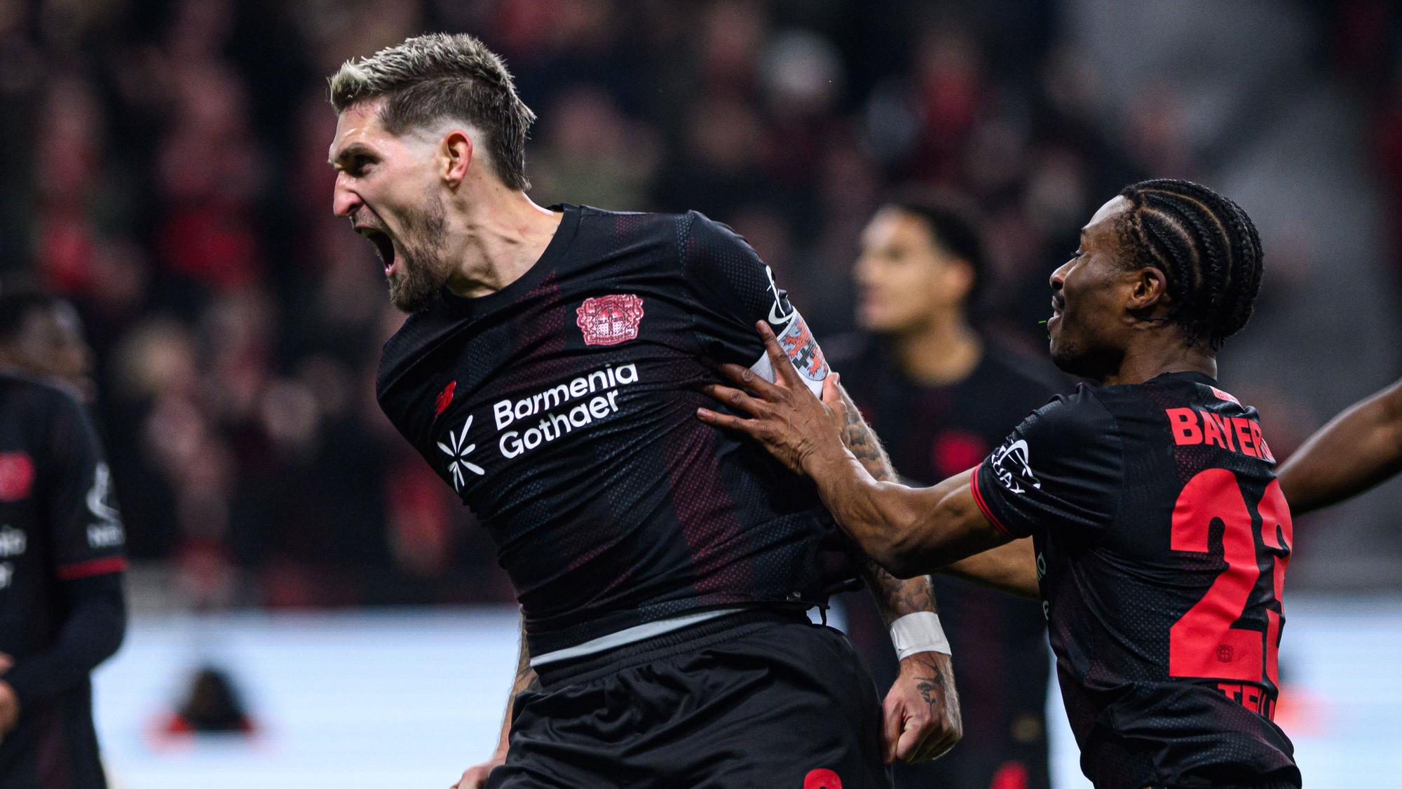 LEVERKUSEN, GERMANY - 13 DECEMBER, 2025: Robert Andrich, goal - Bundesliga match Bayer 04 Leverkusen vs 1.FC Koeln at BayArena. PUBLICATIONxNOTxINxRUS Copyright: xVitaliixKliuievx
