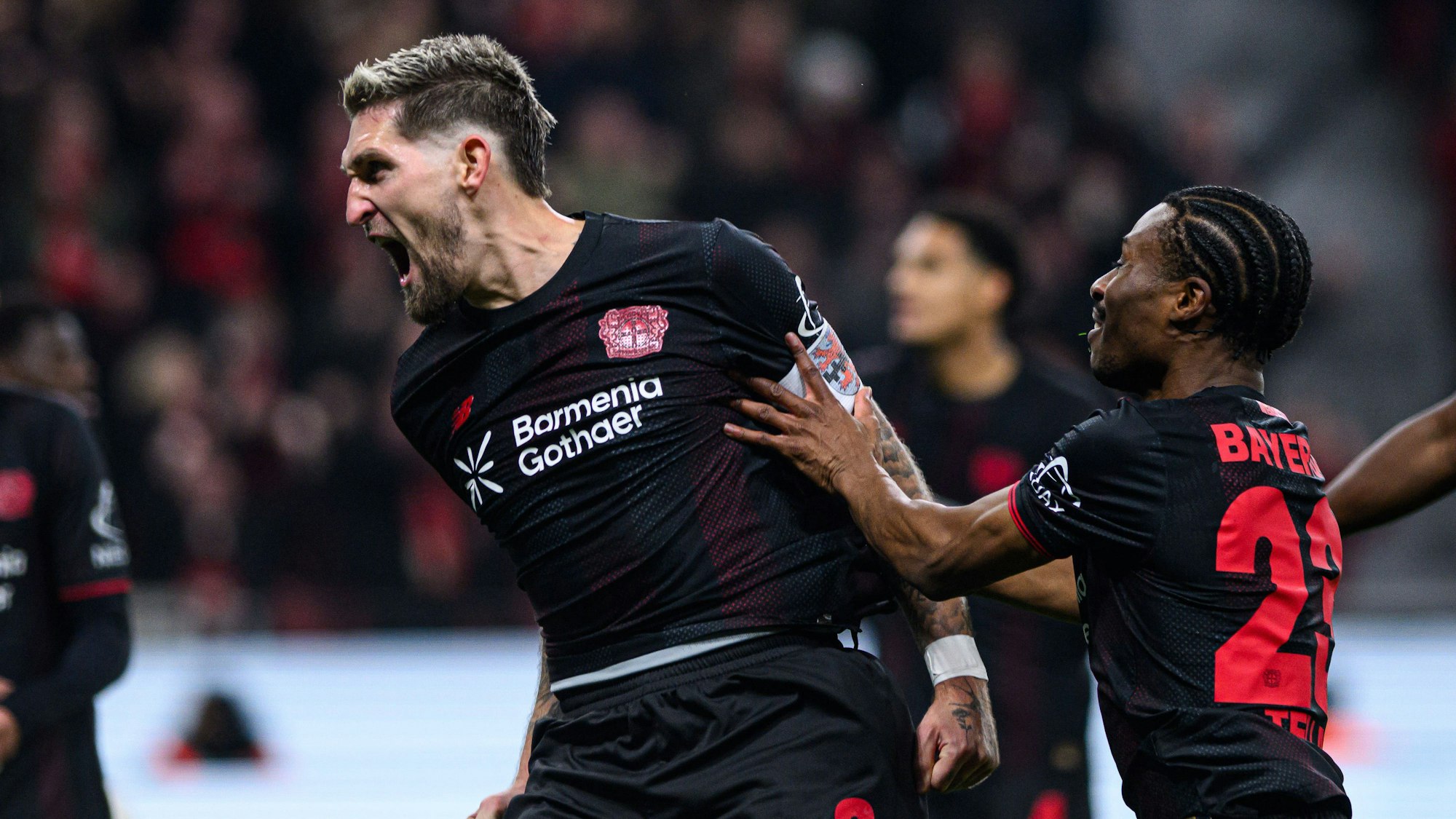 LEVERKUSEN, GERMANY - 13 DECEMBER, 2025: Robert Andrich, goal - Bundesliga match Bayer 04 Leverkusen vs 1.FC Koeln at BayArena. PUBLICATIONxNOTxINxRUS Copyright: xVitaliixKliuievx