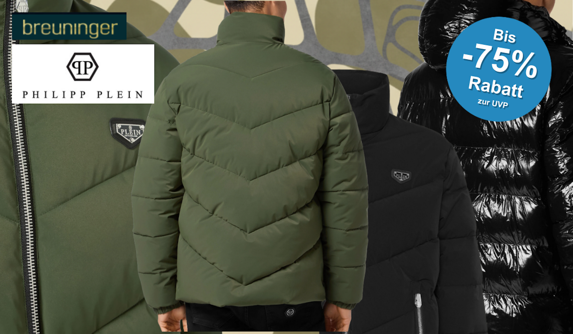 Eine Collage aus verschiedenen Philipp Plein Produkten, die im Sale erhältlich sind.