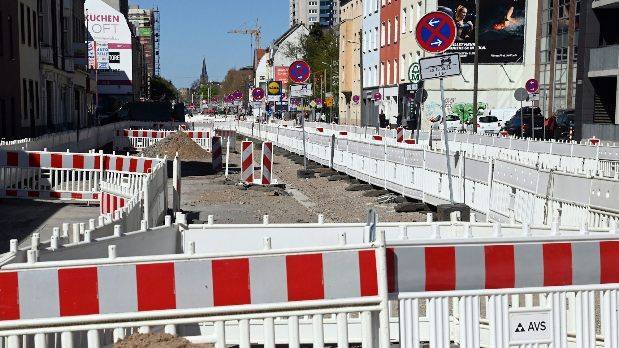 Die Baustelle für die Nord-Süd-Stadtbahn auf der Bonner Straße