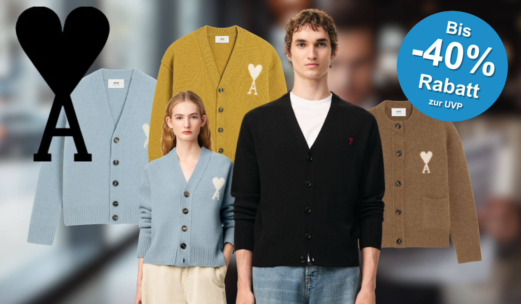 AMI Paris erobert die Modewelt und viele möchten eines der Stücke im Kleiderschrank haben. Mit Rabatten von bis zu 40% wird dies attraktiver.