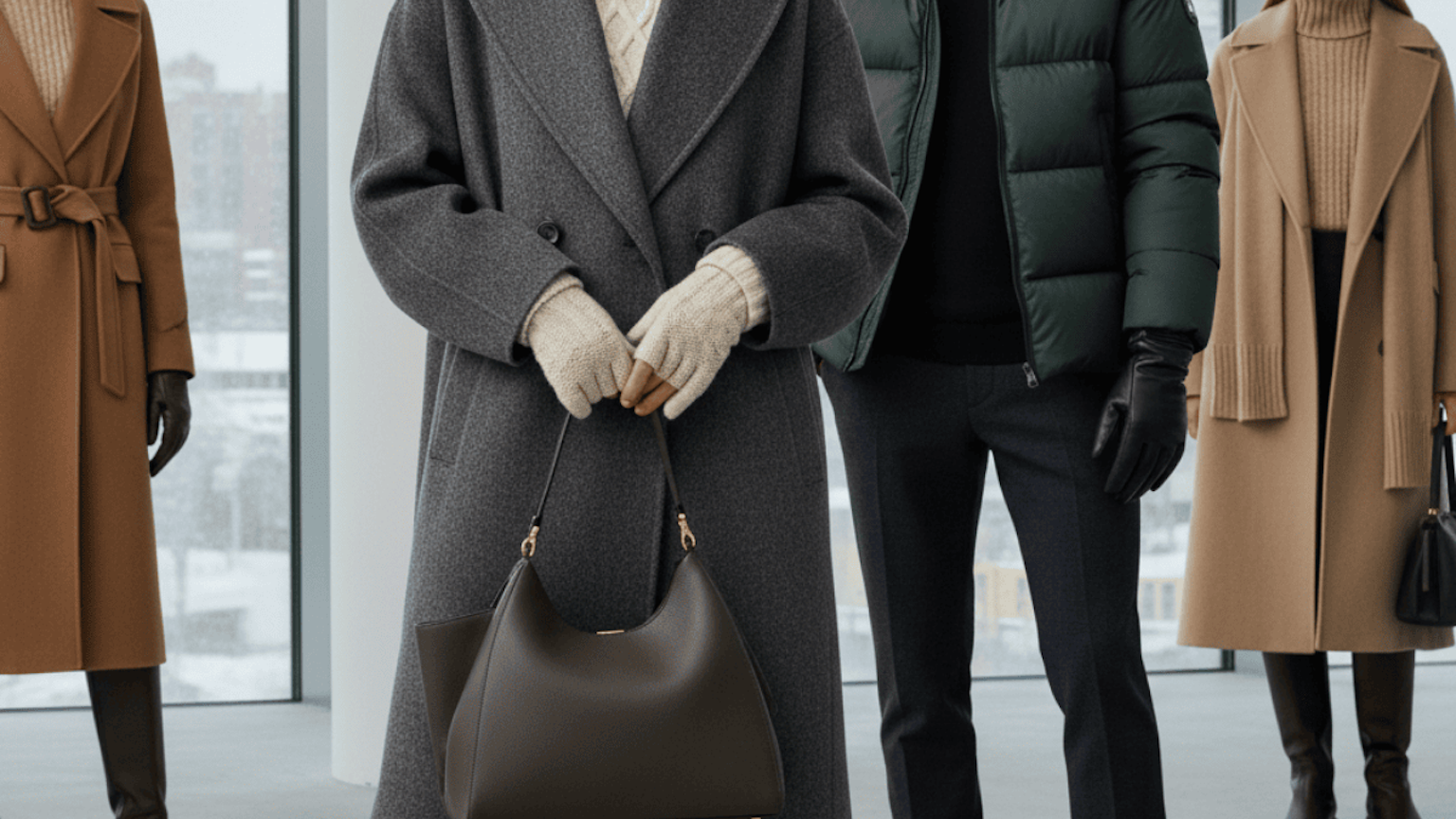 4 Models die Winterkleidung tragen.