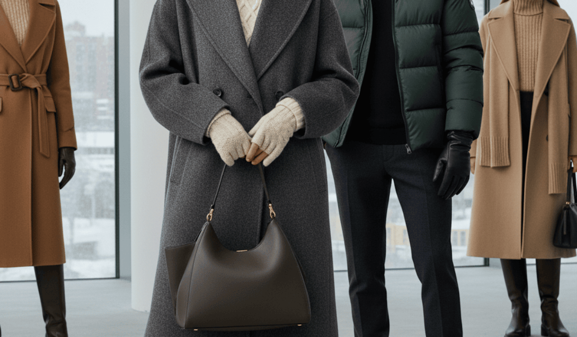 4 Models die Winterkleidung tragen.