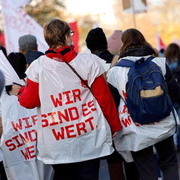Demonstrierende Menschen.
