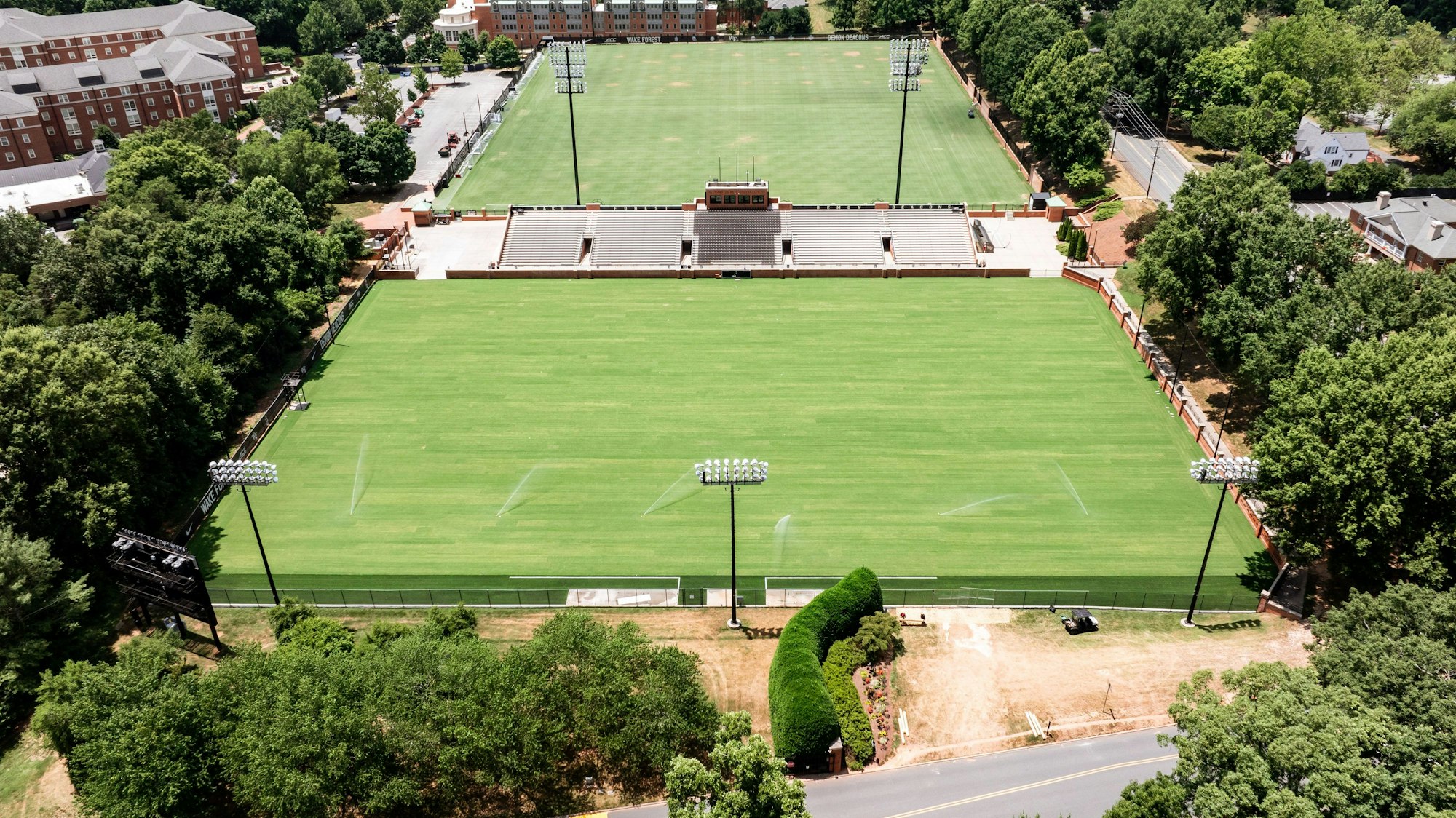 Der Trainingsplatz auf dem Gelände der Privat-Universität Wake Forest - hier wird die deutsche Fußball-Nationalmannschaft während der Weltmeisterschaft in den USA trainieren.