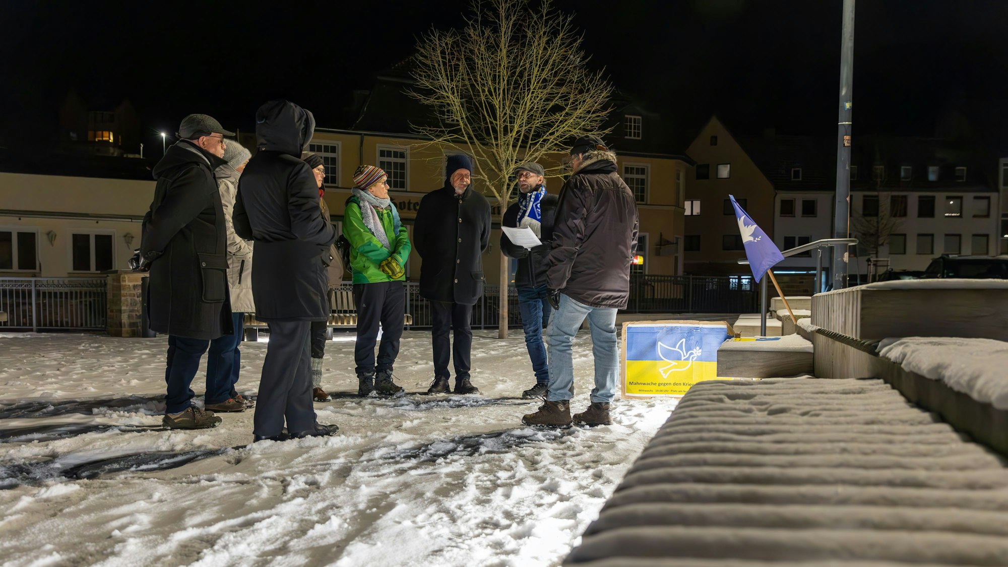Zum 200. versammelten sich die Gemünder am 7. Januar zur Mahnwache gegen den Krieg in der Ukraine.