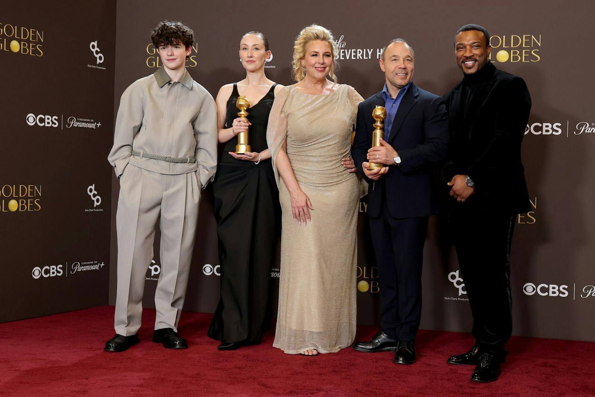 Die Limited Series „Adolescence“ ist die am meisten ausgezeichnete TV-Serie des Abends. (Bild: 2026 Getty Images/Amy Sussman)